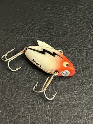 VTG HEDDON Sonic 385 RH 3/8 oz Class Red Head White Body Fishing Lure With Box - Thumbnail 7
