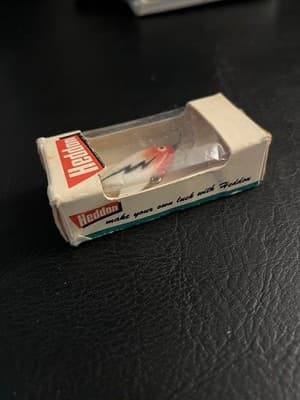 VTG HEDDON Sonic 385 RH 3/8 oz Class Red Head White Body Fishing Lure With Box - Thumbnail 5