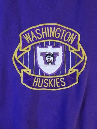 Vtg Washington Huskies Sweatshirt Crewneck Shirt Mens XL Purple Midwest Y2K - Thumbnail 4