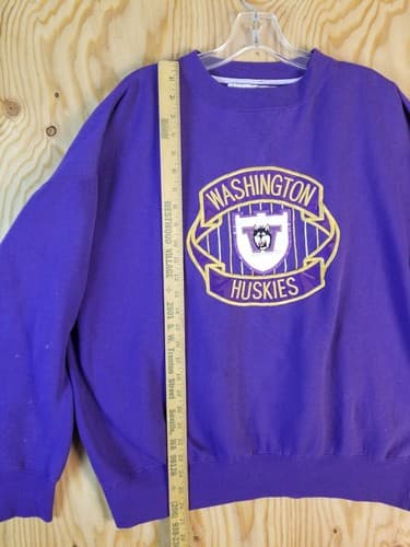 Vtg Washington Huskies Sweatshirt Crewneck Shirt Mens XL Purple Midwest Y2K - Thumbnail 7