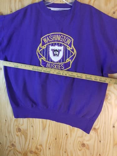 Vtg Washington Huskies Sweatshirt Crewneck Shirt Mens XL Purple Midwest Y2K - Thumbnail 8