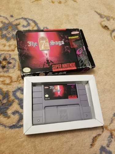 Vtg The 7th Saga Super Nintendo SNES 1993 Authentic Game + Box Video Game - Image 1