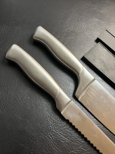 2 Piece Cuisinart Kitchen Knife Set w/ Sheaths C77SS Stainless Handle Chef Bread - Thumbnail 9