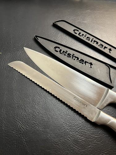 2 Piece Cuisinart Kitchen Knife Set w/ Sheaths C77SS Stainless Handle Chef Bread - Thumbnail 5