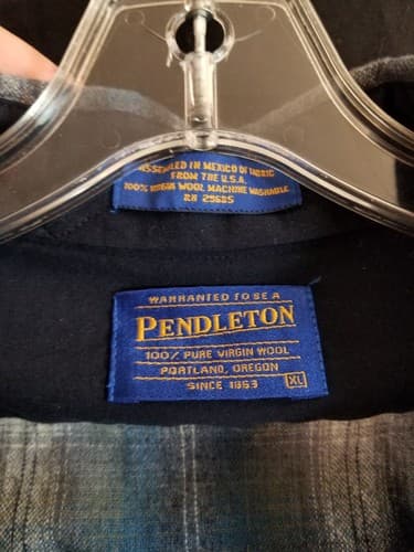 Pendleton Shirt Mens XL Blue Flannel Virgin Wool Western Pearl Snap Cowboy Plaid - Thumbnail 4