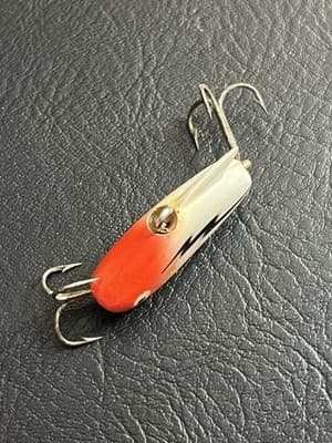 VTG HEDDON Sonic 385 RH 3/8 oz Class Red Head White Body Fishing Lure With Box - Thumbnail 16