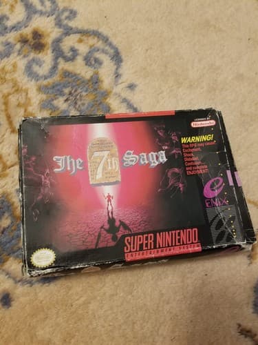 Vtg The 7th Saga Super Nintendo SNES 1993 Authentic Game + Box Video Game - Thumbnail 7