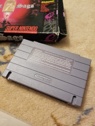 Vtg The 7th Saga Super Nintendo SNES 1993 Authentic Game + Box Video Game - Thumbnail 3