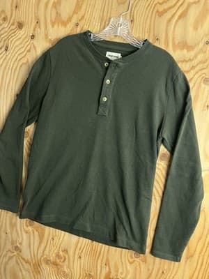Taylor Stitch Shirt Mens M 40 Green Henley Long Sleeve Outdoor Heavyweight - Thumbnail 2