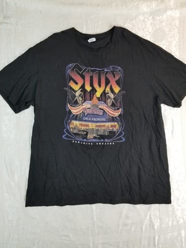 Vtg Styx T Shirt Mens 3XL Paradise Theatre Rock Roll Tour Band Double Sided XXXL - Image 1