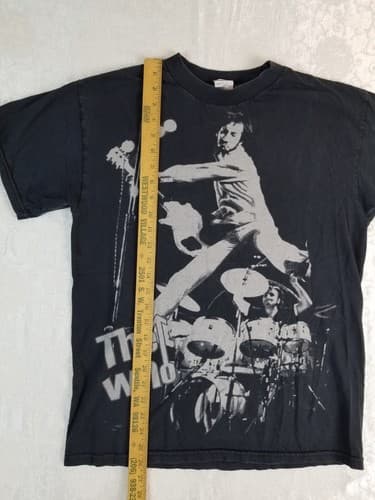 Vintage The Who All Over Front Band Tee Rare T Shirt Size Medium Black M - Thumbnail 5