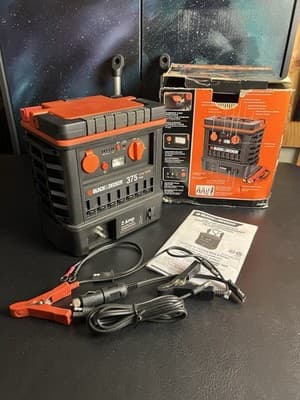 Black & Decker J752BCB 375A Jump Starter 2A Battery Charger Maintainer COMPLETE - Image 1