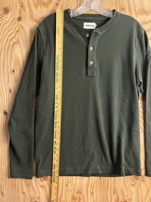 Taylor Stitch Shirt Mens M 40 Green Henley Long Sleeve Outdoor Heavyweight - Thumbnail 7