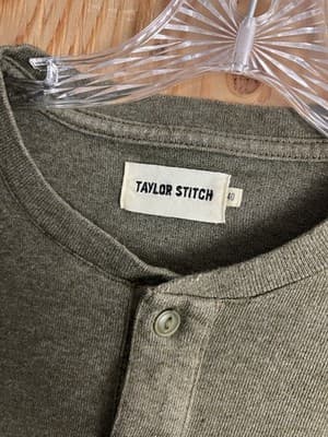 Taylor Stitch Shirt Mens M 40 Green Henley Long Sleeve Outdoor Heavyweight - Thumbnail 4