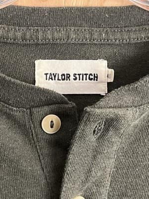 Taylor Stitch Shirt Mens M 40 Green Henley Long Sleeve Outdoor Heavyweight - Thumbnail 4