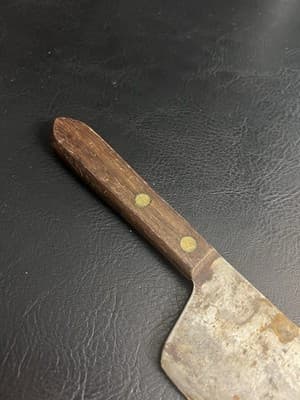 Vintage High Carbon Meat Cleaver Butcher Knife Wood Handle Chopper Bone Cutting - Thumbnail 8