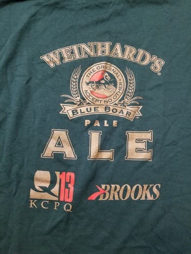 VTG 90s Weinhards Pale Ale Beer Boar Graphic Logo St. Patricks Day T Shirt L - Thumbnail 6