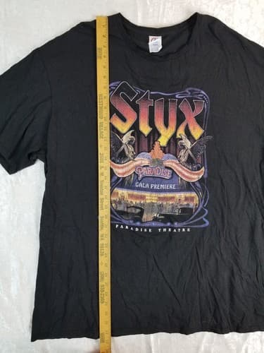 Vtg Styx T Shirt Mens 3XL Paradise Theatre Rock Roll Tour Band Double Sided XXXL - Thumbnail 6