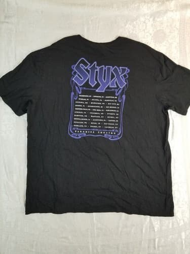 Vtg Styx T Shirt Mens 3XL Paradise Theatre Rock Roll Tour Band Double Sided XXXL - Thumbnail 3