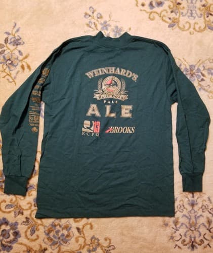 VTG 90s Weinhards Pale Ale Beer Boar Graphic Logo St. Patricks Day T Shirt L - Thumbnail 2