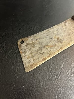 Vintage High Carbon Meat Cleaver Butcher Knife Wood Handle Chopper Bone Cutting - Thumbnail 2
