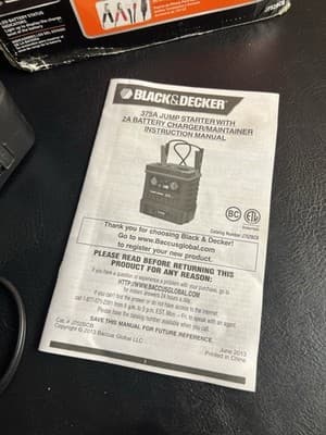 Black & Decker J752BCB 375A Jump Starter 2A Battery Charger Maintainer COMPLETE - Thumbnail 4