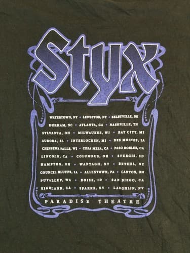 Vtg Styx T Shirt Mens 3XL Paradise Theatre Rock Roll Tour Band Double Sided XXXL - Thumbnail 4