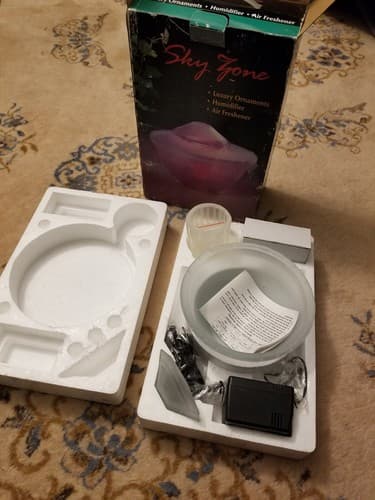 NEW Vintage Sky Zone Cool Water Fountain Decoration Glass Bowl Mist Humidifier - Thumbnail 3