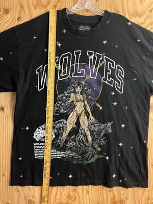 Darc Sport Shirt Mens M Wolves Forever Ohana Fierce Starry Night Woman Black - Thumbnail 8