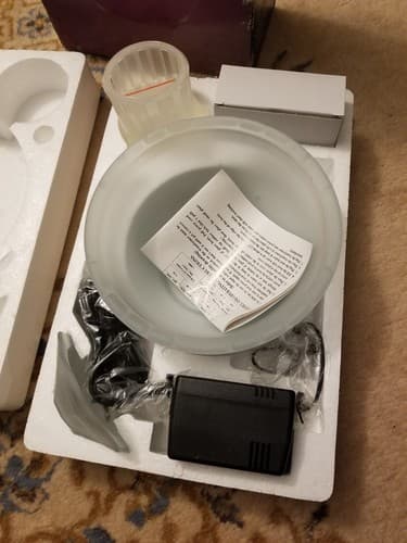 NEW Vintage Sky Zone Cool Water Fountain Decoration Glass Bowl Mist Humidifier - Thumbnail 4