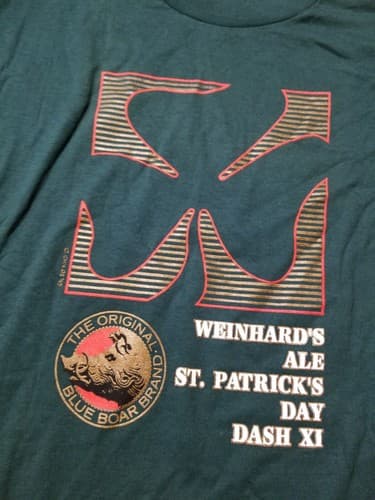 VTG 90s Weinhards Pale Ale Beer Boar Graphic Logo St. Patricks Day T Shirt L - Thumbnail 5