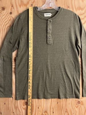 Taylor Stitch Shirt Mens M 40 Green Henley Long Sleeve Outdoor Heavyweight - Thumbnail 8
