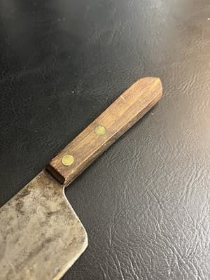 Vintage High Carbon Meat Cleaver Butcher Knife Wood Handle Chopper Bone Cutting - Thumbnail 4