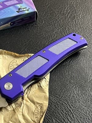 Ultra-Violet 5” Lockback Serrated Folding Pocket Knife Frost Cutlery 16-605P - Thumbnail 6