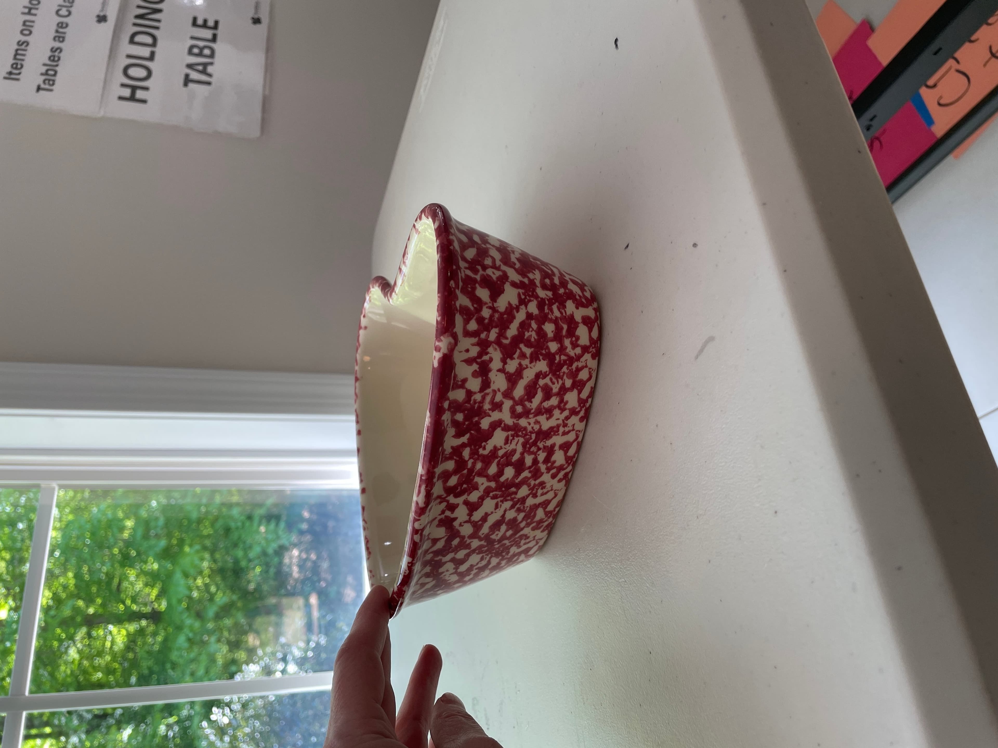 Heart-Shaped Ceramic Bowl with Red Trim and Blue Star - Thumbnail 2