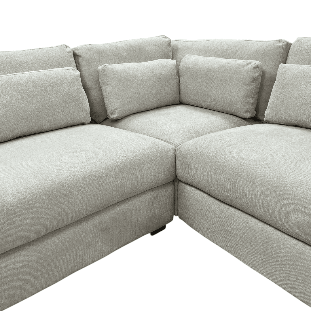 Ebern Designs Icelyn 3 - Piece Modern and Soft Upholstered Corner Sectional with 6 Throw Pillows - Thumbnail 12