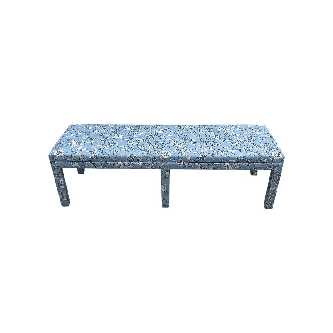 The Inside Parsons Bench - Blue Aviary by Scalamandré - Image 1