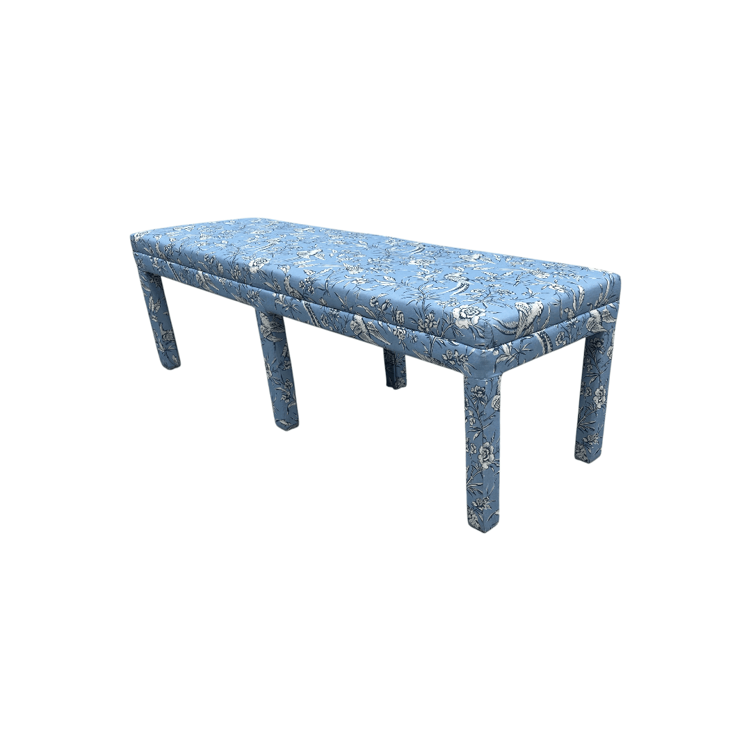 The Inside Parsons Bench - Blue Aviary by Scalamandré - Thumbnail 6