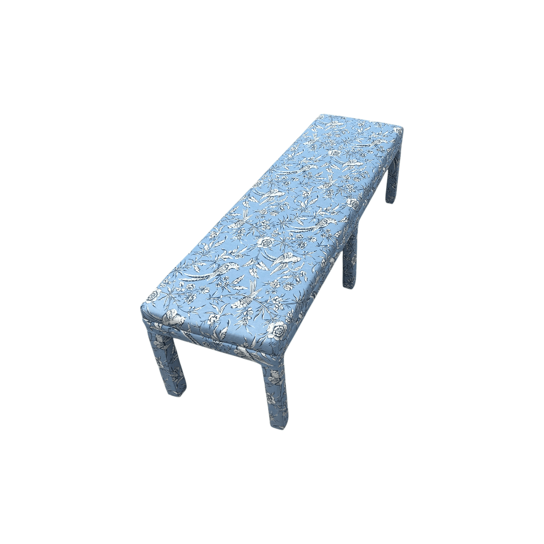 The Inside Parsons Bench - Blue Aviary by Scalamandré - Thumbnail 7