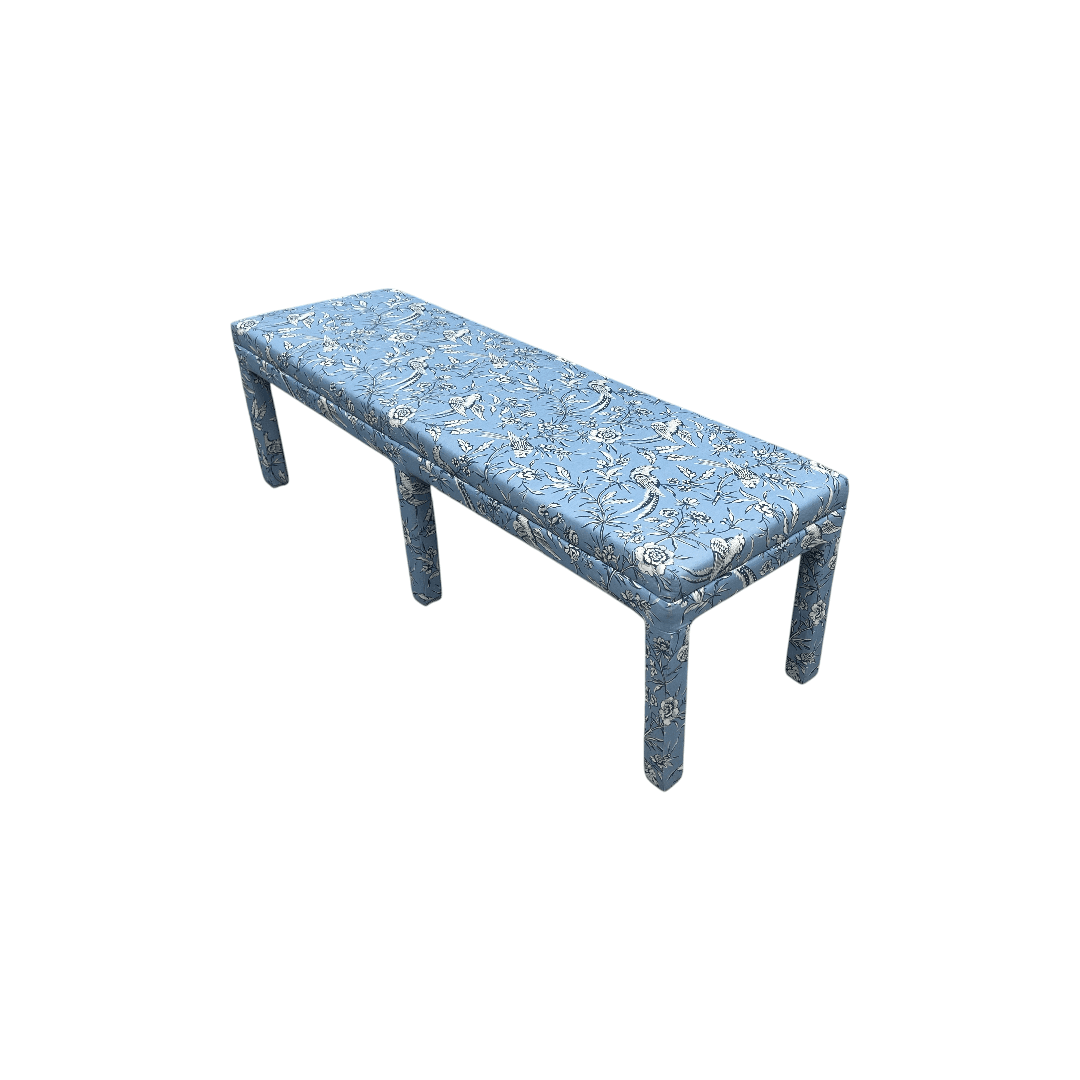 The Inside Parsons Bench - Blue Aviary by Scalamandré - Thumbnail 5