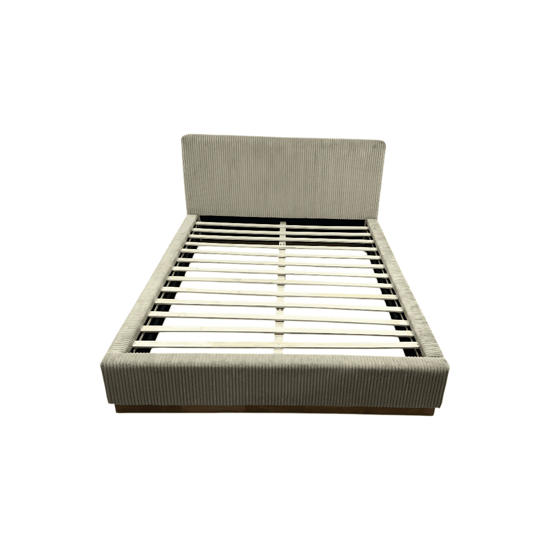 Latitude Run Jadon Solid Wood Corduroy Upholstered Queen Bed Frame - Thumbnail 3