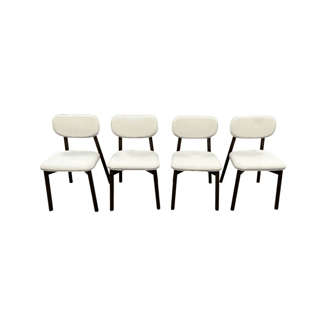 Hoft Home Maia Dining Chair Set of 4 - Ivory and Walnut - Image 1