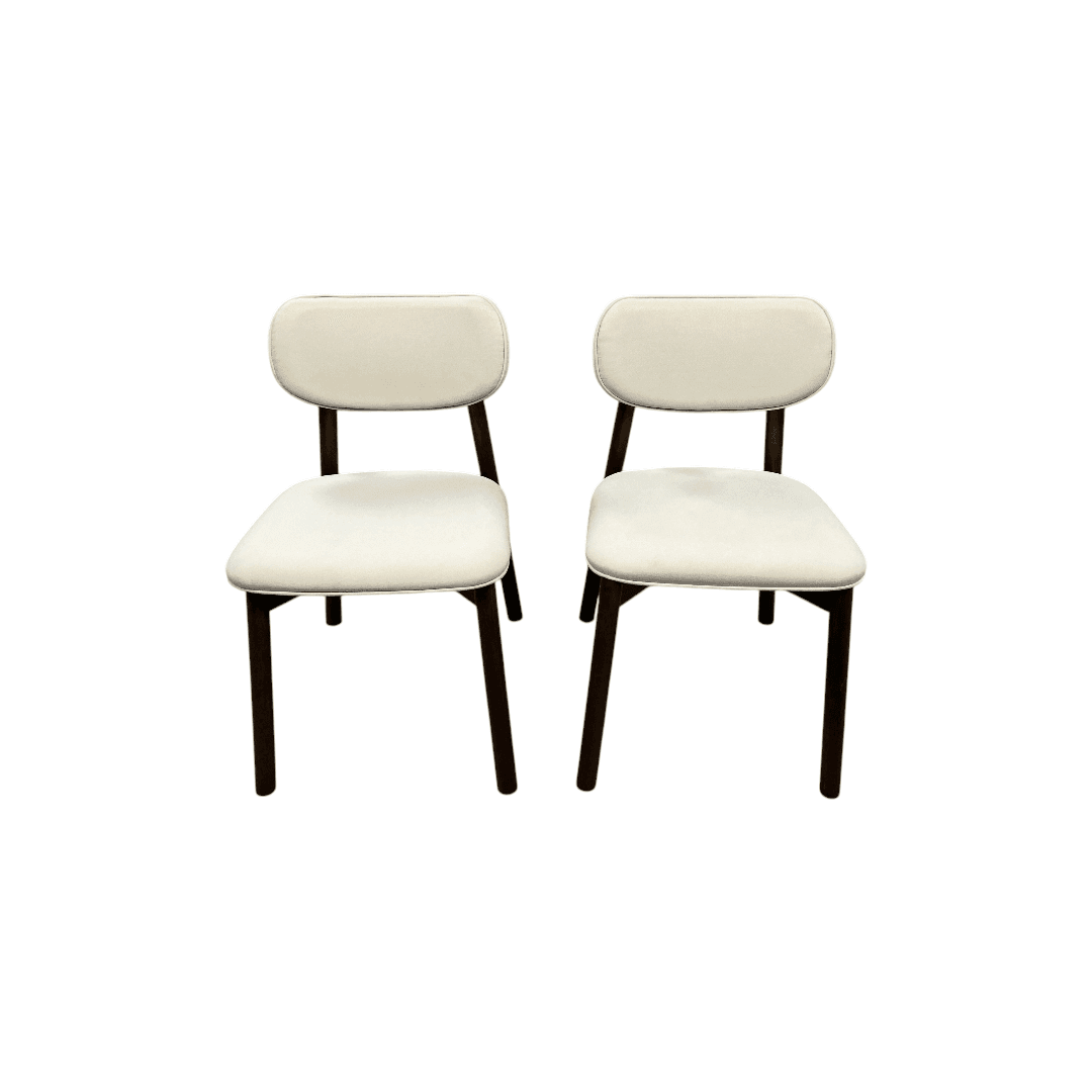 Hoft Home Maia Dining Chair Set of 4 - Ivory and Walnut - Thumbnail 12