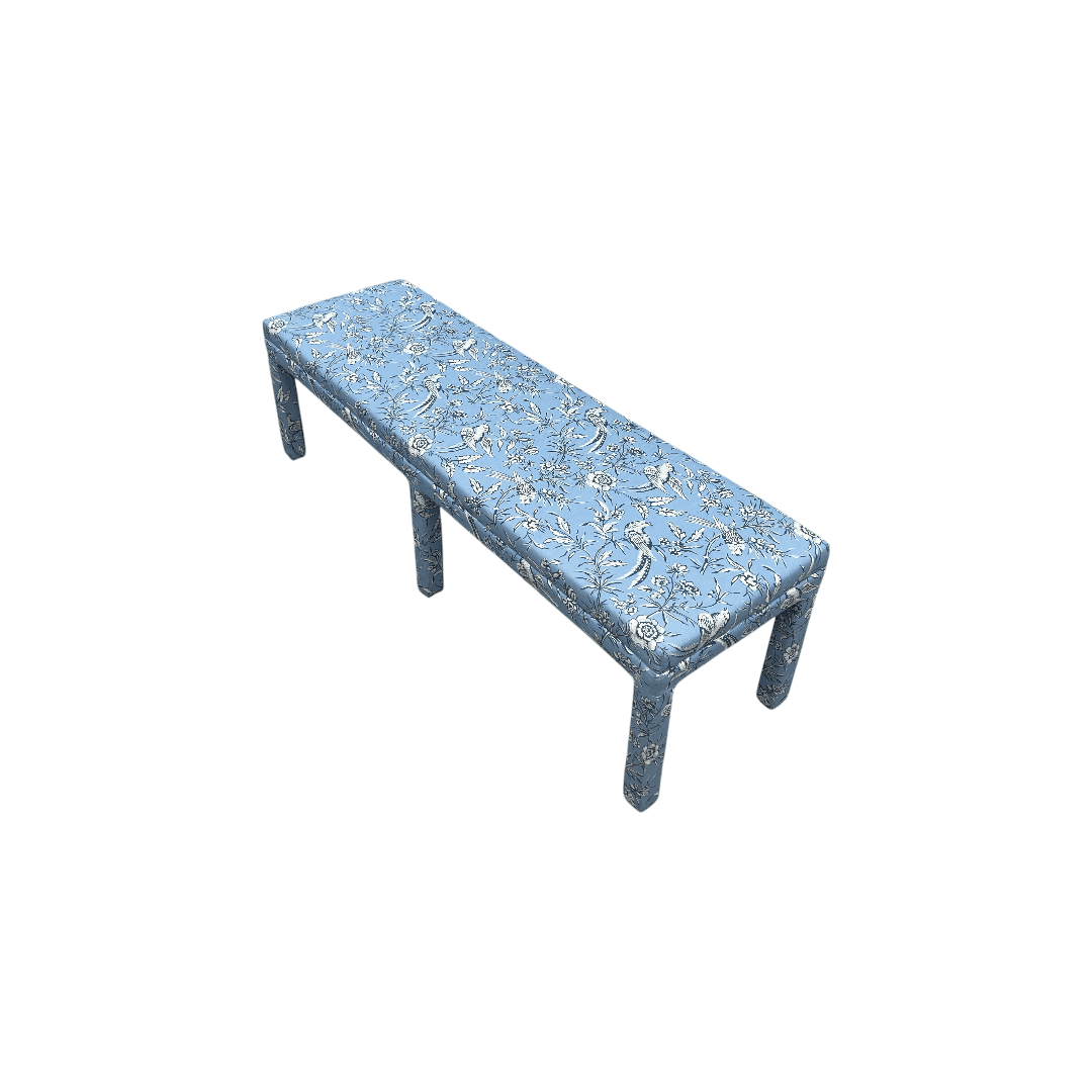 The Inside Parsons Bench - Blue Aviary by Scalamandré - Thumbnail 4