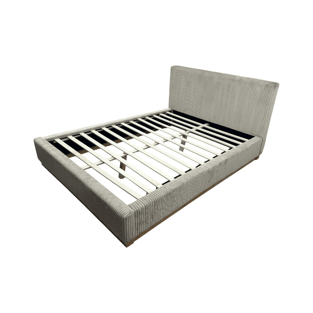 Latitude Run Jadon Solid Wood Corduroy Upholstered Queen Bed Frame - Thumbnail 5