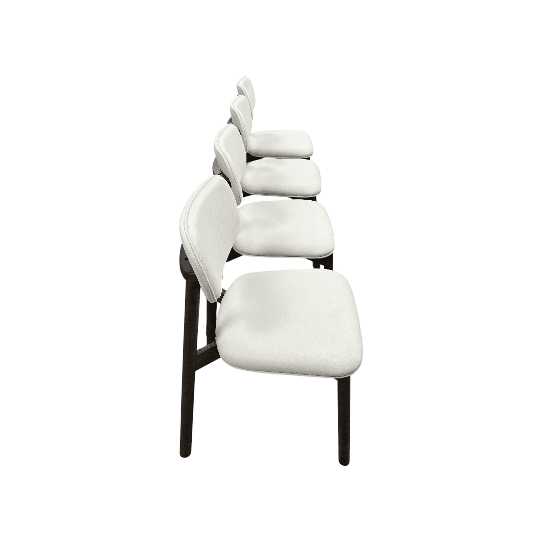 Hoft Home Maia Dining Chair Set of 4 - Ivory and Walnut - Thumbnail 11