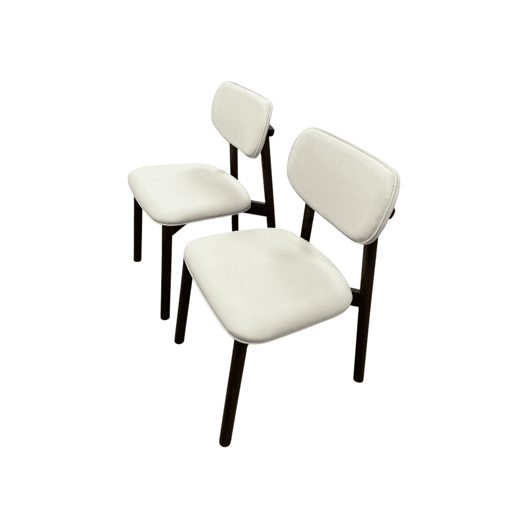 Hoft Home Maia Dining Chair Set of 4 - Ivory and Walnut - Thumbnail 14