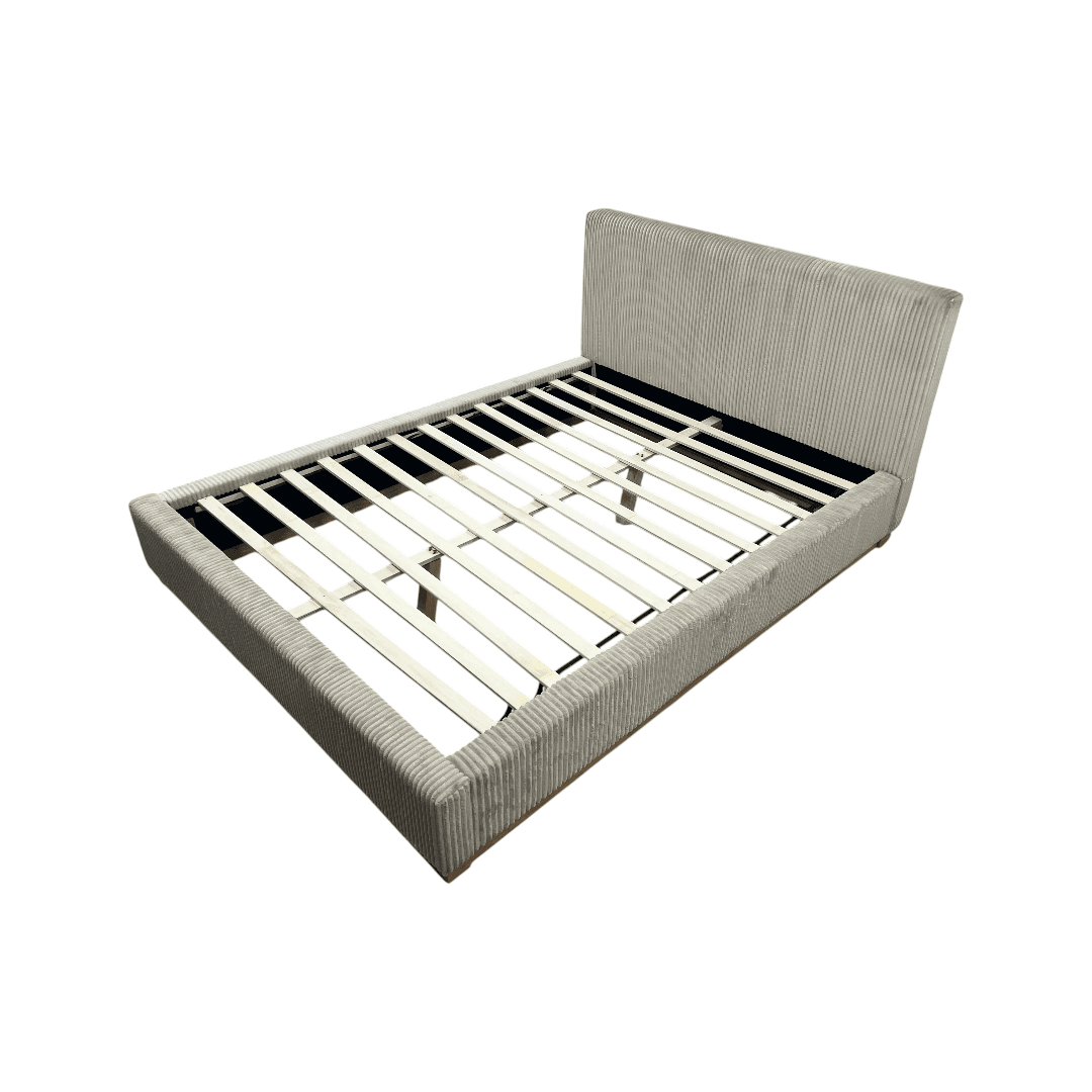Latitude Run Jadon Solid Wood Corduroy Upholstered Queen Bed Frame - Thumbnail 6