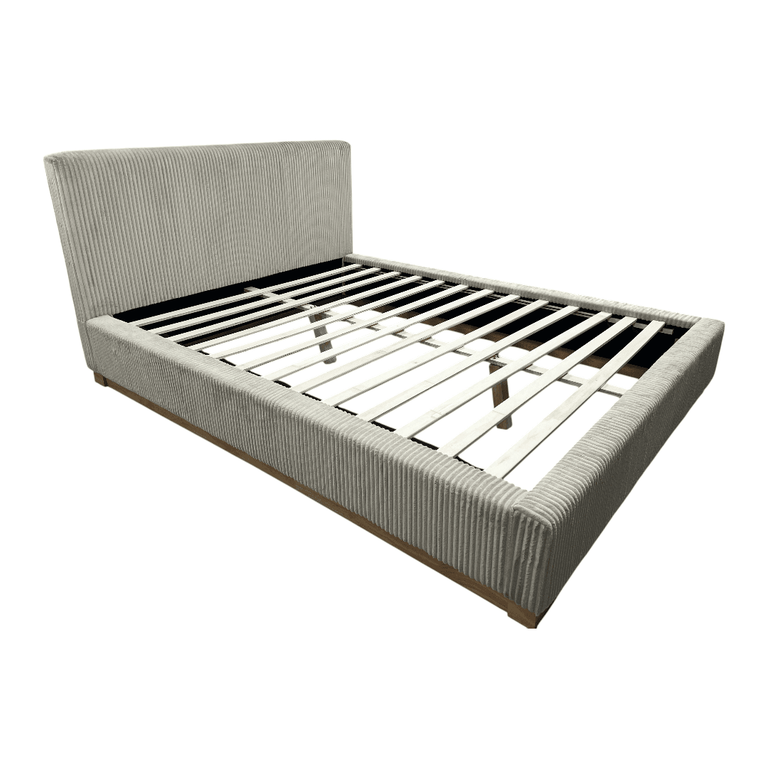 Latitude Run Jadon Solid Wood Corduroy Upholstered Queen Bed Frame - Thumbnail 9