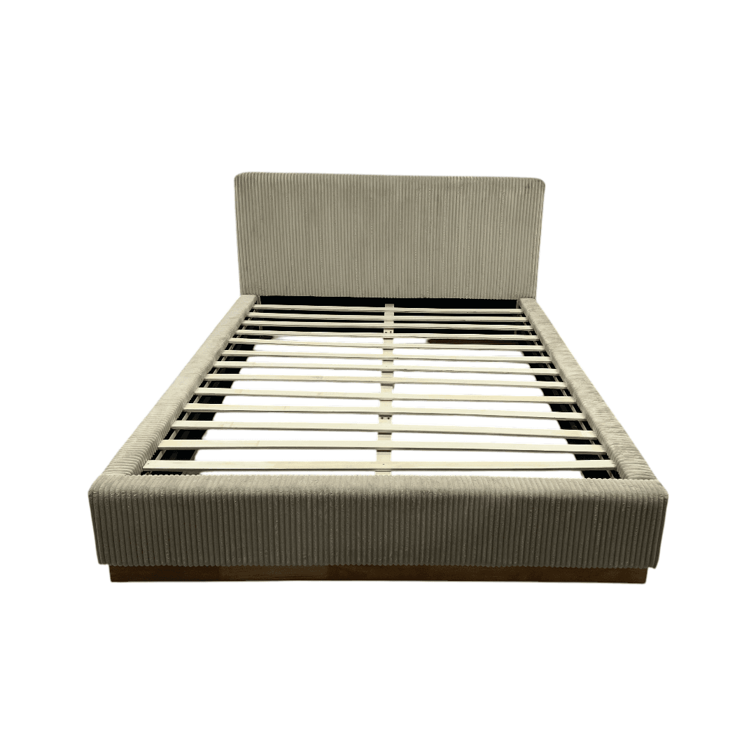 Latitude Run Jadon Solid Wood Corduroy Upholstered Queen Bed Frame - Thumbnail 2